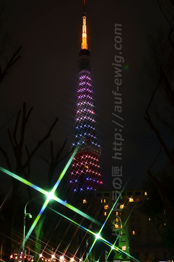 「華嵐」キャンペーン：嵐色にライトアップされた東京タワー