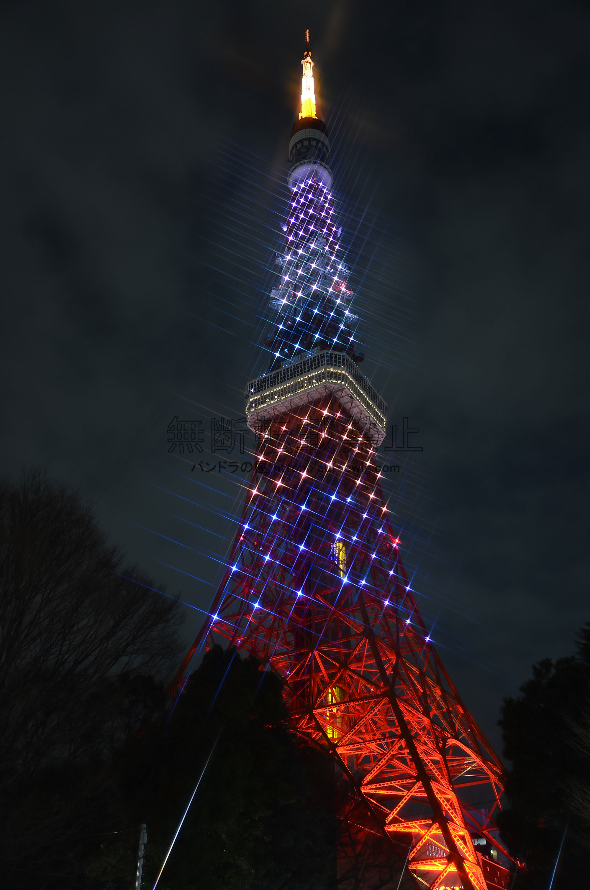 「華嵐」キャンペーン：嵐色にライトアップされた東京タワー